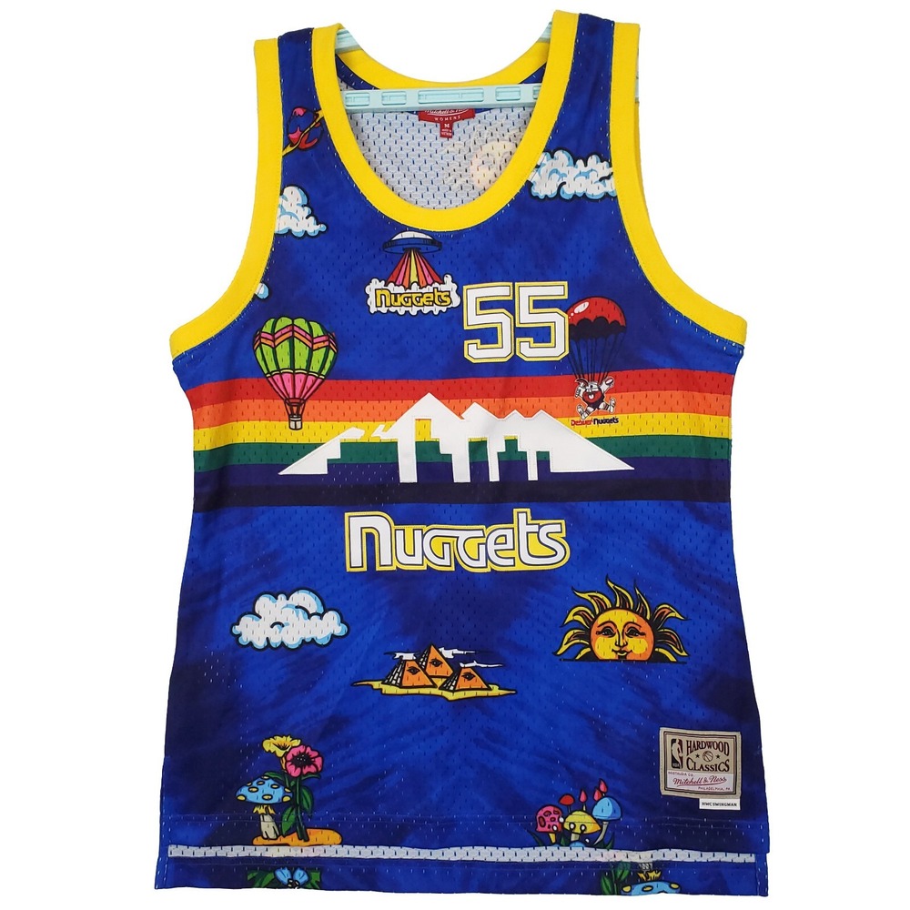 Dikembe Mutombo Denver Nuggets Mitchell & Ness NBA Womens Medium Jersey Blue New